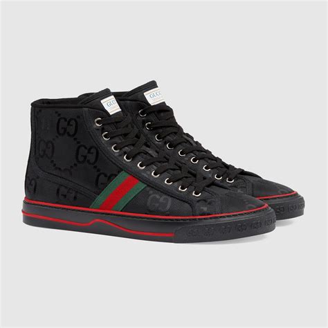 gucci trainers mens black|gucci men's sneakers sale.